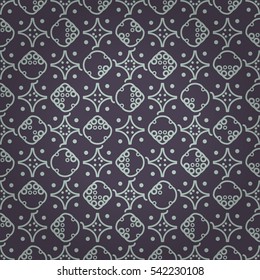 Dust purple geometrical seamless pattern in alien style.