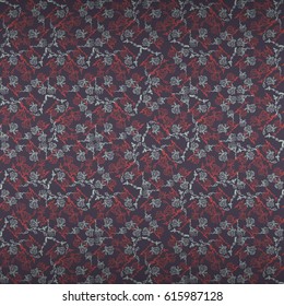 Dust purple geometrical seamless pattern in magnolia flowers style. Intricate puzzle repeatable backdrop.