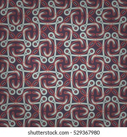 Dust purple ornamental seamless pattern background in tracery style. Classic texture. Compound mosaic repeatable backdrop. Colored, contrast design for game, curtain, wallpaper or other purpose.