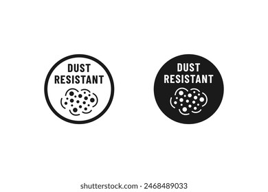 Dust resistant label or stamp vector isolated. Dust resistant label vector for product packaging design and more.