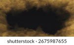 Dust sand border frame on transparent dark background. Vector smoke cloud.