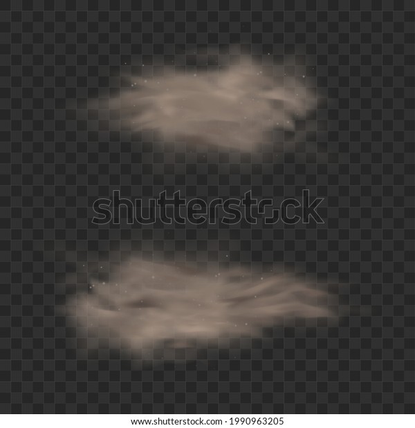 Dust sand cloud effect. Dirt smoke vector flying\
background texture