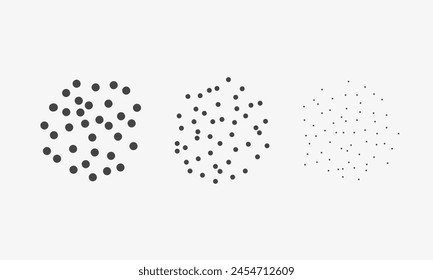 Staub- oder Samenpegel informativ. Punkte unterschiedlicher Größe eingestellt. Vektorillustration