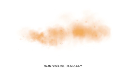 Dust and Smoke Burst Overlay Realistic Dirty Air and Sand Explosion Element on Transparent Background.