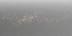 The Dust Sparks And Golden Stars Shine With Special Light. Vector Sparkles On A Transparent Background. Christmas Light Effect. Sparkling Magical Dust Particles.	
