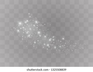 The dust sparks and golden stars shine with special light. Vector sparkles on a transparent background. Christmas light effect. Sparkling magical dust particles.