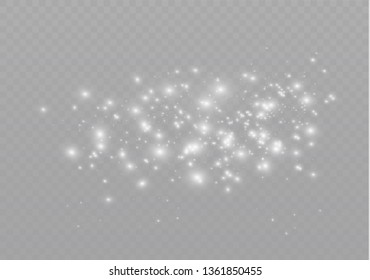 The dust sparks and golden stars shine with special light. Vector sparkles on a transparent background. Christmas light effect. Sparkling magical dust particles.