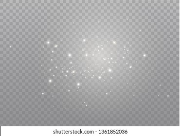 Les étincelles de poussière et les étoiles dorées brillent d'une lumière spéciale. Image vectorielle éclaboussures sur fond transparent. Effet de lumière de Noël. Étincelle de particules de poussière magiques.