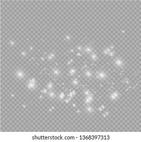 The dust sparks and golden stars shine with special light. Vector sparkles on a transparent background. Christmas light effect. Sparkling magical dust particles.