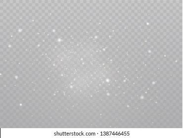 The dust sparks and golden stars shine with special light. Vector sparkles on a transparent background. Christmas light effect. Sparkling magical dust particles.