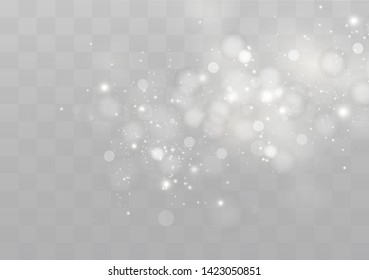 The dust sparks and golden stars shine with special light. Vector sparkles on a transparent background. Christmas light effect. Sparkling magical dust particles.