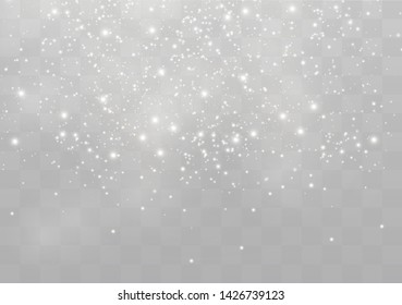 The dust sparks and golden stars shine with special light. Vector sparkles on a transparent background. Christmas light effect. Sparkling magical dust particles.