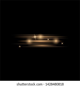 The dust sparks and golden stars shine with special light. Vector sparkles on a transparent background. Christmas light effect. Sparkling magical dust particles.