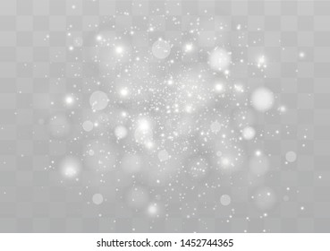 The dust sparks and golden stars shine with special light. Vector sparkles on a transparent background. Christmas light effect. Sparkling magical dust particles.