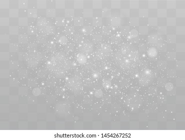 The dust sparks and golden stars shine with special light. Vector sparkles on a transparent background. Christmas light effect. Sparkling magical dust particles.