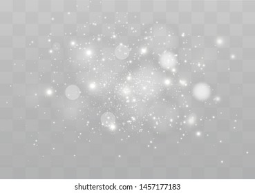 The dust sparks and golden stars shine with special light. Vector sparkles on a transparent background. Christmas light effect. Sparkling magical dust particles.