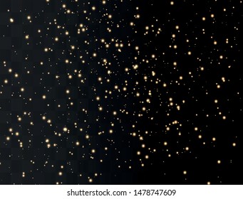 The dust sparks and golden stars shine with special light. Sparkling magical dust particles.