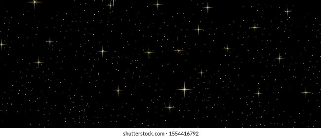 The dust sparks and golden stars shine with special light. Vector sparkles on a transparent background. Christmas light effect. Sparkling magical dust particles