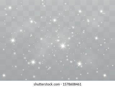 The dust sparks and golden stars shine with special light. Vector sparkles on a transparent background. Christmas light effect. Sparkling magical dust particles.