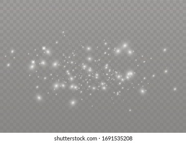 The dust sparks and golden stars shine with special light. Vector sparkles on a transparent background. Christmas light effect. Sparkling magical dust particles.