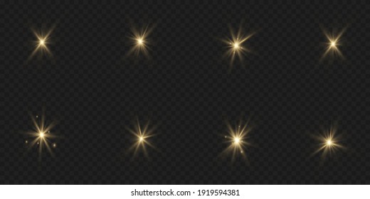 The Dust Sparks And Golden Stars Shine With Special Light. Vector Sparkles On A Transparent Background. Christmas Light Effect. Sparkling Magical Dust Particles Interior Stock Vector
