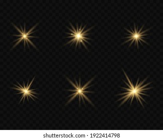 The dust sparks and golden stars shine with special light. Vector sparkles on a transparent background. Christmas light effect. Sparkling magical dust particles interior stock vector
