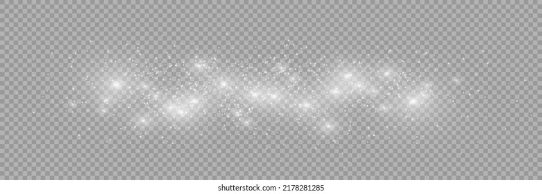 The dust sparks and golden stars shine with special light. Vector sparkles on a transparent background. . Stock royalty free vector illustration. PNG	