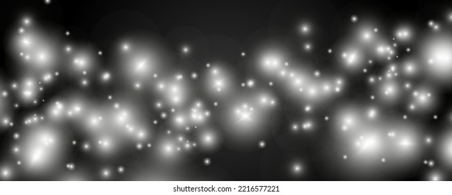 The dust sparks and golden stars shine with special light. Vector sparkles on a transparent background. Christmas light effect. Sparkling magical dust particles.