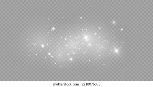 The dust sparks and golden stars shine with special light. Vector sparkles on a transparent background. . Stock royalty free vector illustration. PNG