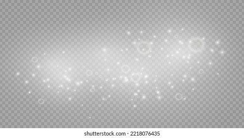 The dust sparks and golden stars shine with special light. Vector sparkles on a transparent background. . Stock royalty free vector illustration. PNG