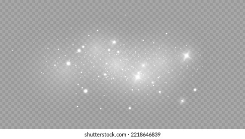 The dust sparks and golden stars shine with special light. Vector sparkles on a transparent background. . Stock royalty free vector illustration. PNG