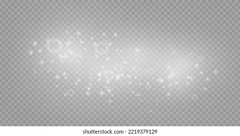 The dust sparks and golden stars shine with special light. Vector sparkles on a transparent background. . Stock royalty free vector illustration. PNG