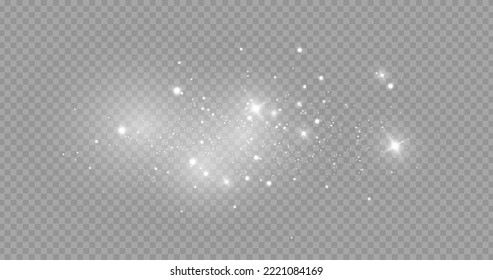 The dust sparks and golden stars shine with special light. Vector sparkles on a transparent background. . Stock royalty free vector illustration. PNG