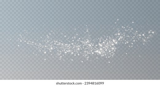 The dust sparks and golden stars shine with special light. Vector sparkles on a transparent background. Christmas light effect. Sparkling magical dust particles.	