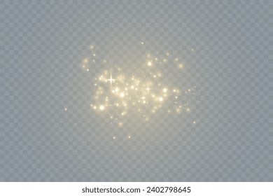 The dust sparks and golden stars shine with special light