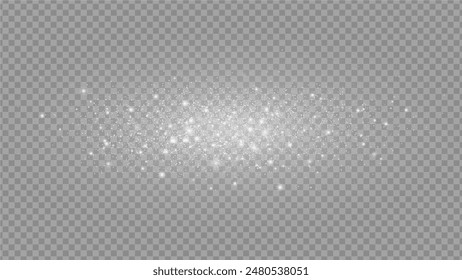 The dust sparks and golden stars shine with special light. Vector sparkles on a transparent background. . Stock royalty free vector illustration. PNG	