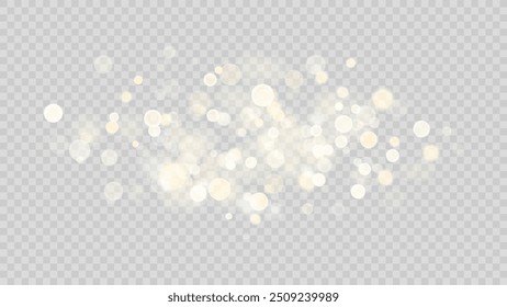 The dust sparks and golden stars shine with special light. Vector sparkles on a transparent background. . Stock royalty free vector illustration. PNG	