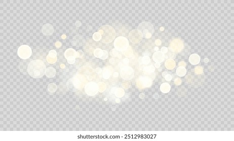 The dust sparks and golden stars shine with special light. Vector sparkles on a transparent background. . Stock royalty free vector illustration. PNG	