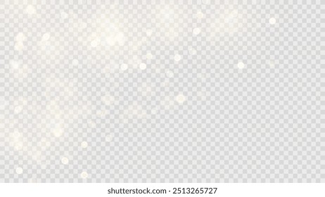 The dust sparks and golden stars shine with special light. Vector sparkles on a transparent background. . Stock royalty free vector illustration. PNG	