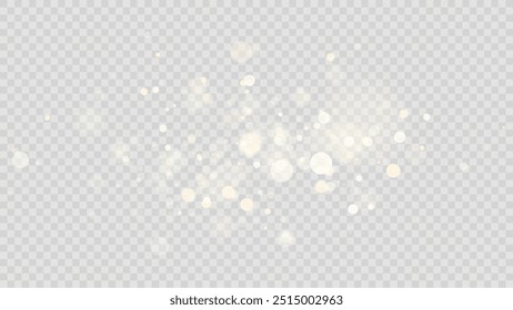 The dust sparks and golden stars shine with special light. Vector sparkles on a transparent background. . Stock royalty free vector illustration. PNG	