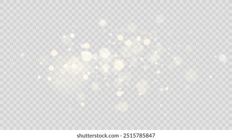 The dust sparks and golden stars shine with special light. Vector sparkles on a transparent background. . Stock royalty free vector illustration. PNG	