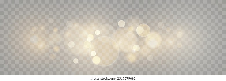 The dust sparks and golden stars shine with special light. Vector sparkles on a transparent background. . Stock royalty free vector illustration. PNG	