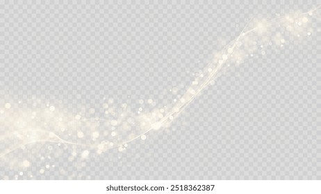 The dust sparks and golden stars shine with special light. Vector sparkles on a transparent background. . Stock royalty free vector illustration. PNG	