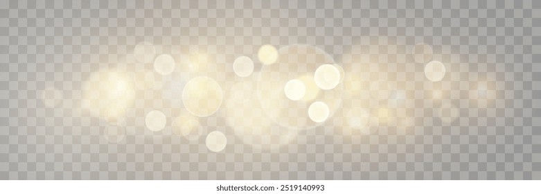 The dust sparks and golden stars shine with special light. Vector sparkles on a transparent background. . Stock royalty free vector illustration. PNG	