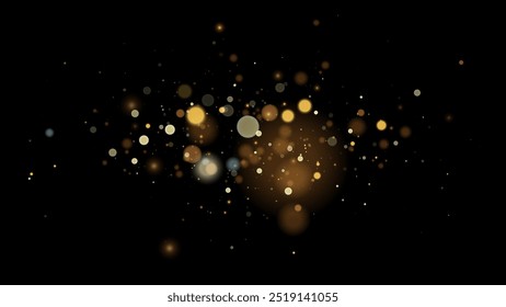 The dust sparks and golden stars shine with special light. Vector sparkles on a transparent background. . Stock royalty free vector illustration. PNG	