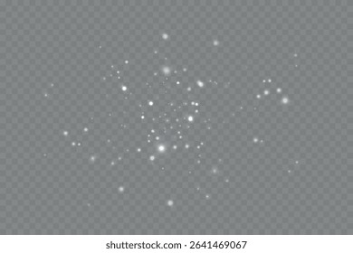 The dust sparks and golden stars shine with special light. Vector sparkles on a transparent background. Christmas light effect. Sparkling magical dust particles.