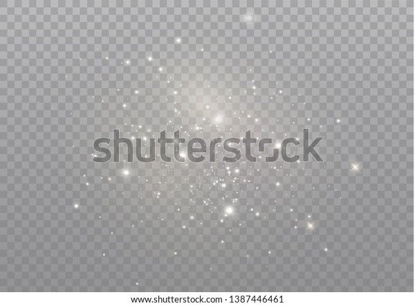 The dust sparks and
golden stars shine with special light. Vector sparkles on a
transparent background. Christmas light effect. Sparkling magical
dust particles.