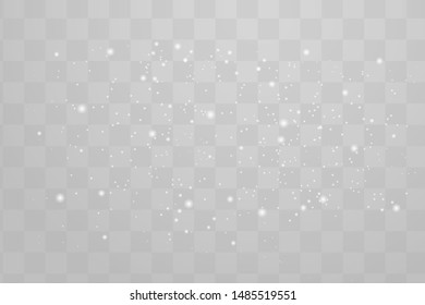 The dust sparks shine with special light. Vector sparkles on a transparent background. Christmas light effect. Sparkling magical dust particles. 