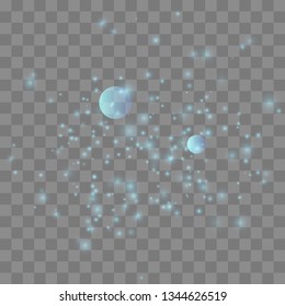 Dust sparks and stars shine with special light. Glow light effect. Vector illustration EPS10.