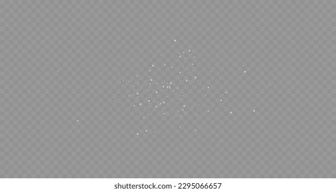 Dust sparks and stars shine with a special light. Christmas light effect. Glittering particles of magic dust.Vector sparkles on a transparent background.